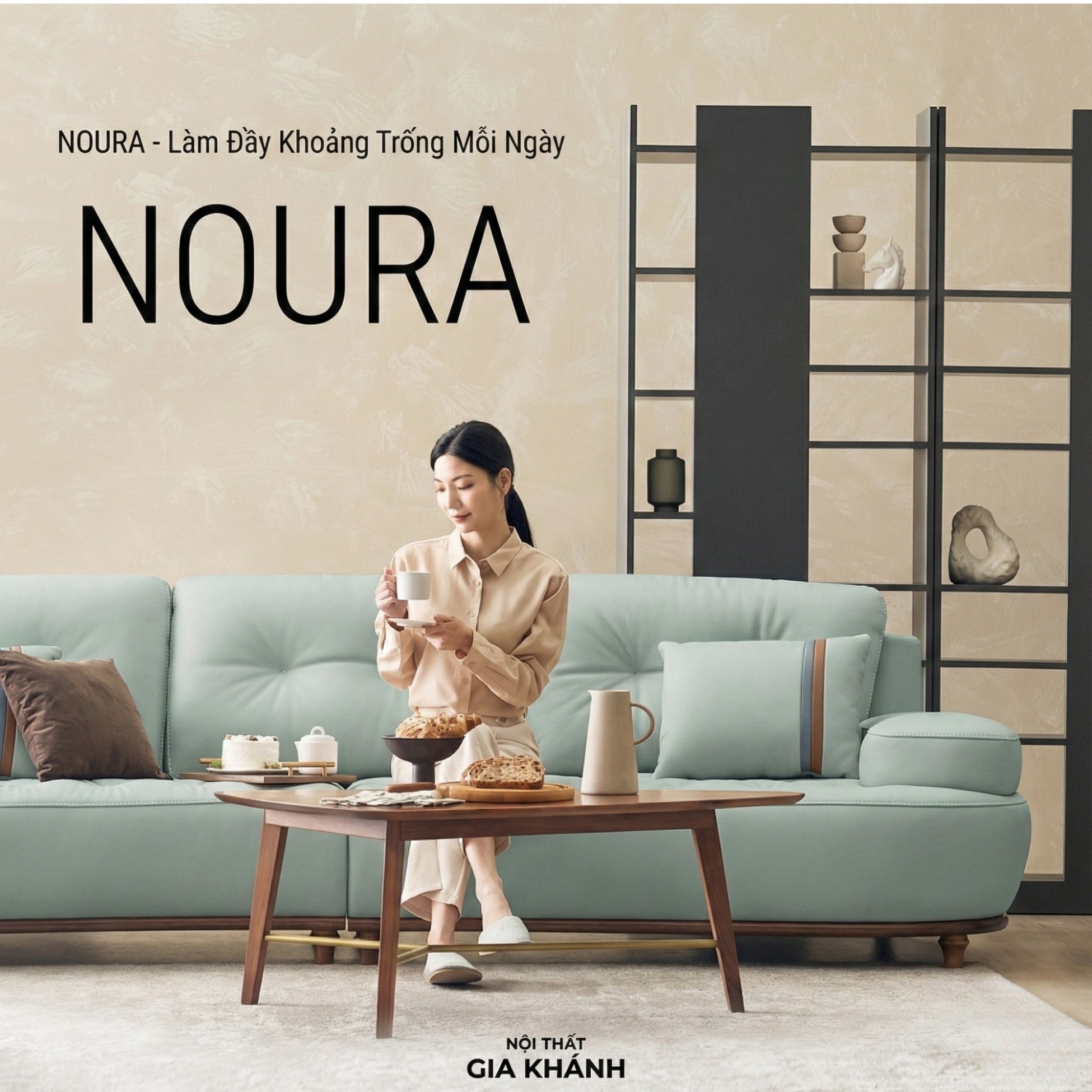 Sofa NOURA – Sofa Băng Lưng Cong Độc Lạ Bọc Da Cao Cấp Sang Trọng