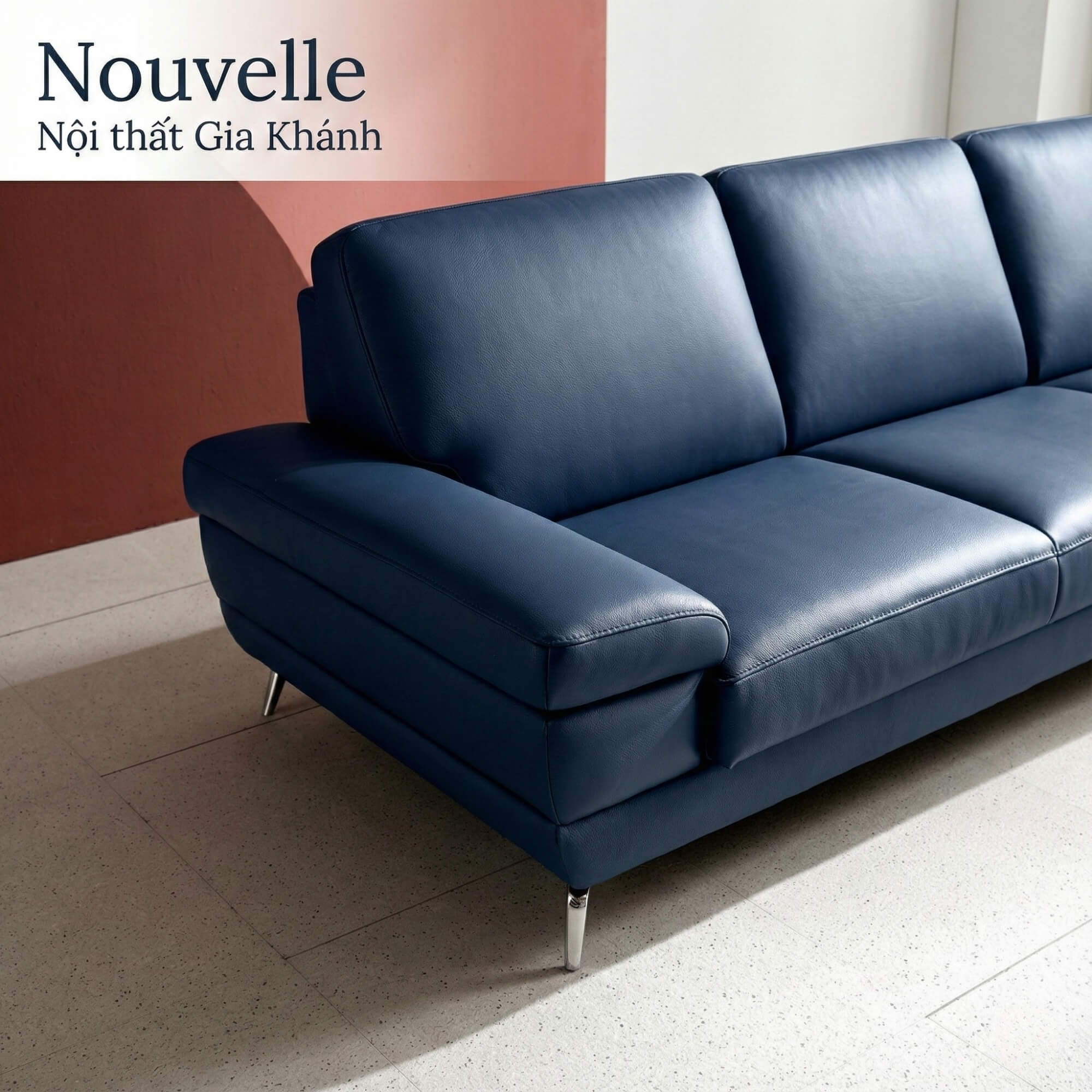 Sofa NOUVELLE – Sofa Băng 3.5 Chỗ Hiện Đại Bọc Da Sang Trọng 