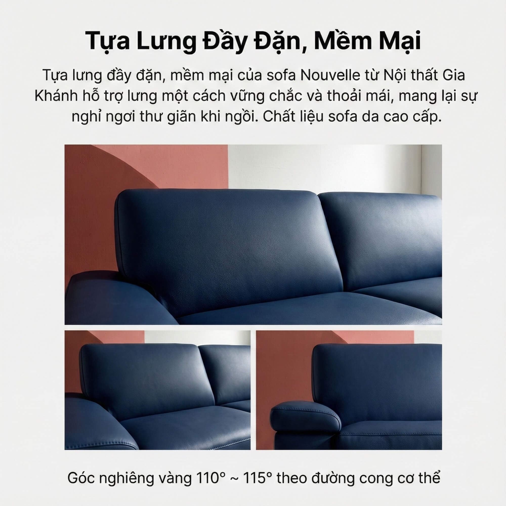 Sofa NOUVELLE – Sofa Băng 3.5 Chỗ Hiện Đại Bọc Da Sang Trọng 