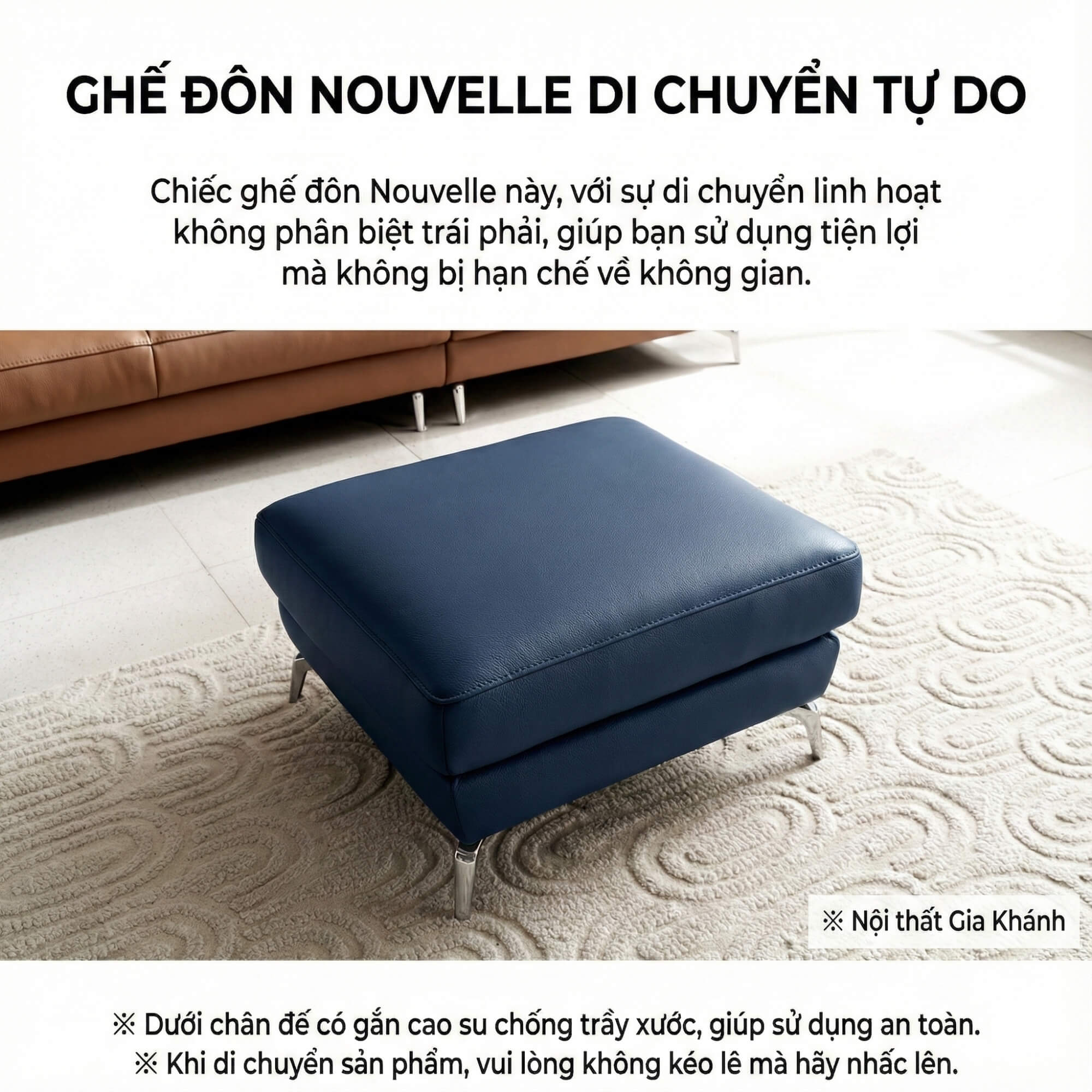 Sofa NOUVELLE – Sofa Băng 3.5 Chỗ Hiện Đại Bọc Da Sang Trọng 