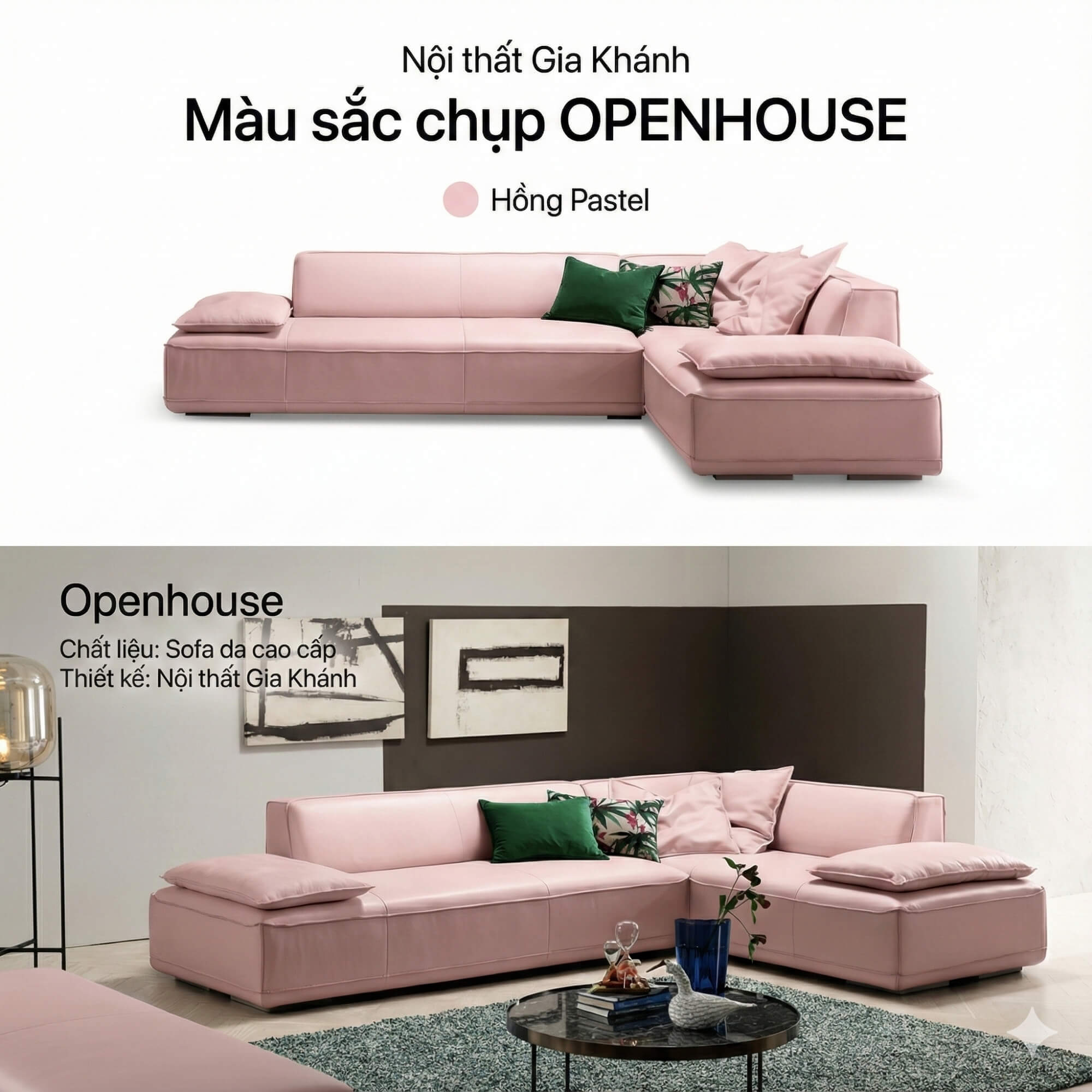 Sofa Openhouse – Sofa Góc Hiện Đại Da Cao Cấp Cỡ Lớn Cho Sự Thoải Mái