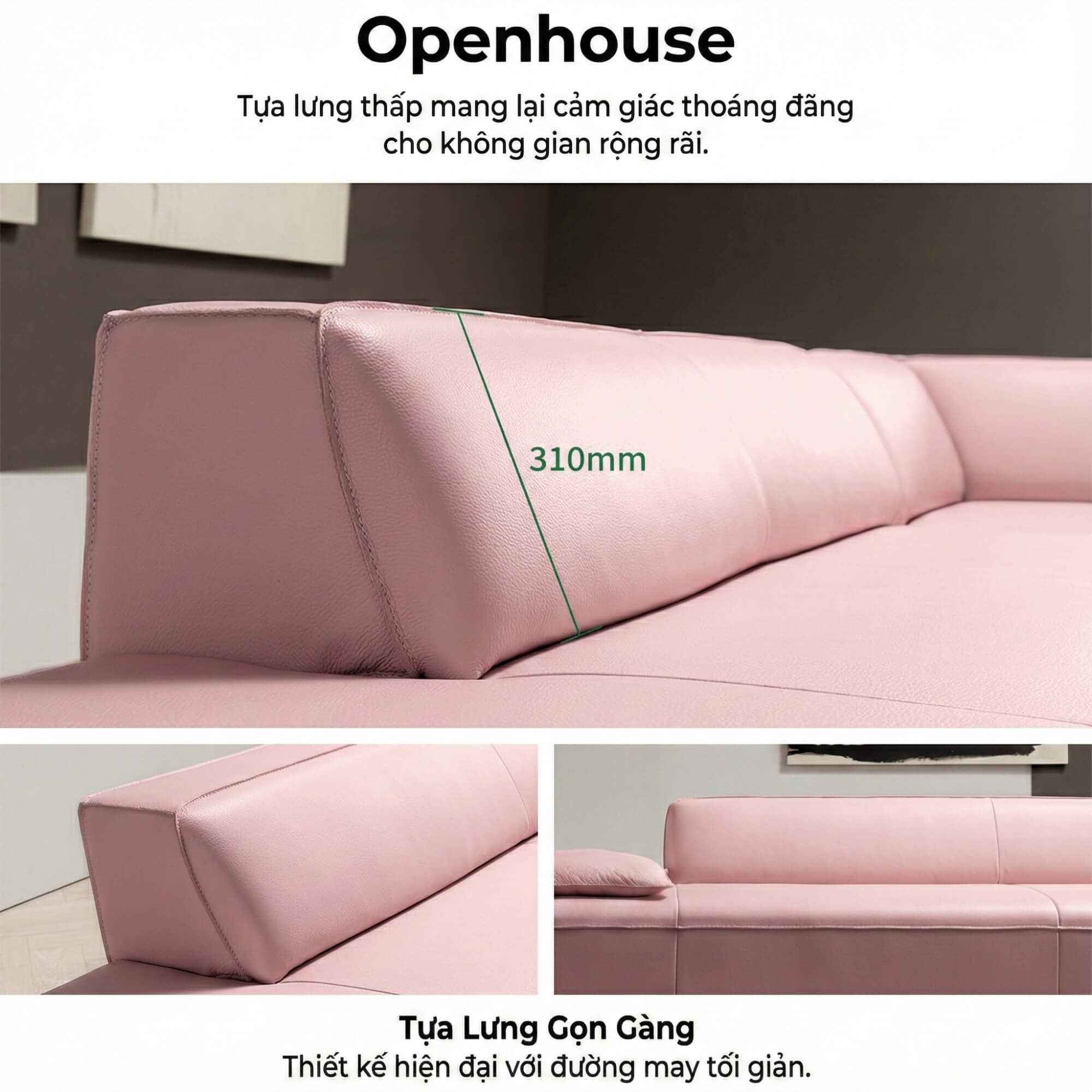 Sofa Openhouse – Sofa Góc Hiện Đại Da Cao Cấp Cỡ Lớn Cho Sự Thoải Mái