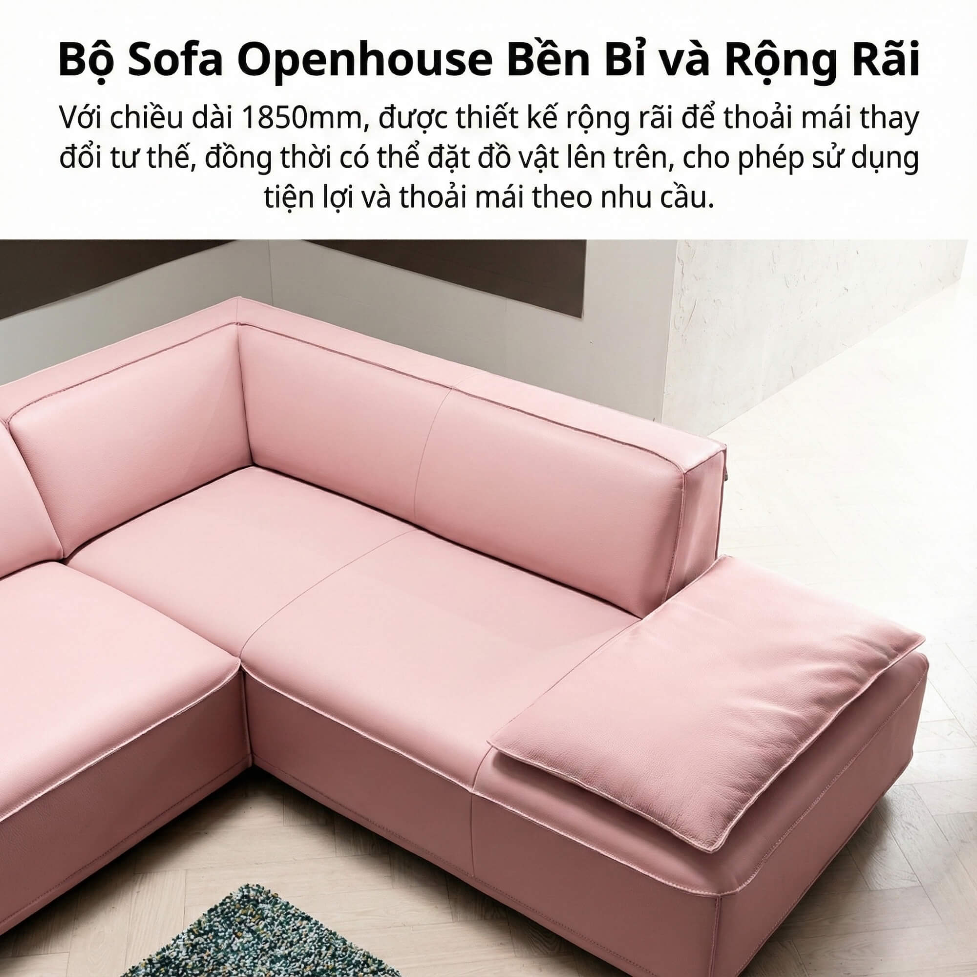 Sofa Openhouse – Sofa Góc Hiện Đại Da Cao Cấp Cỡ Lớn Cho Sự Thoải Mái