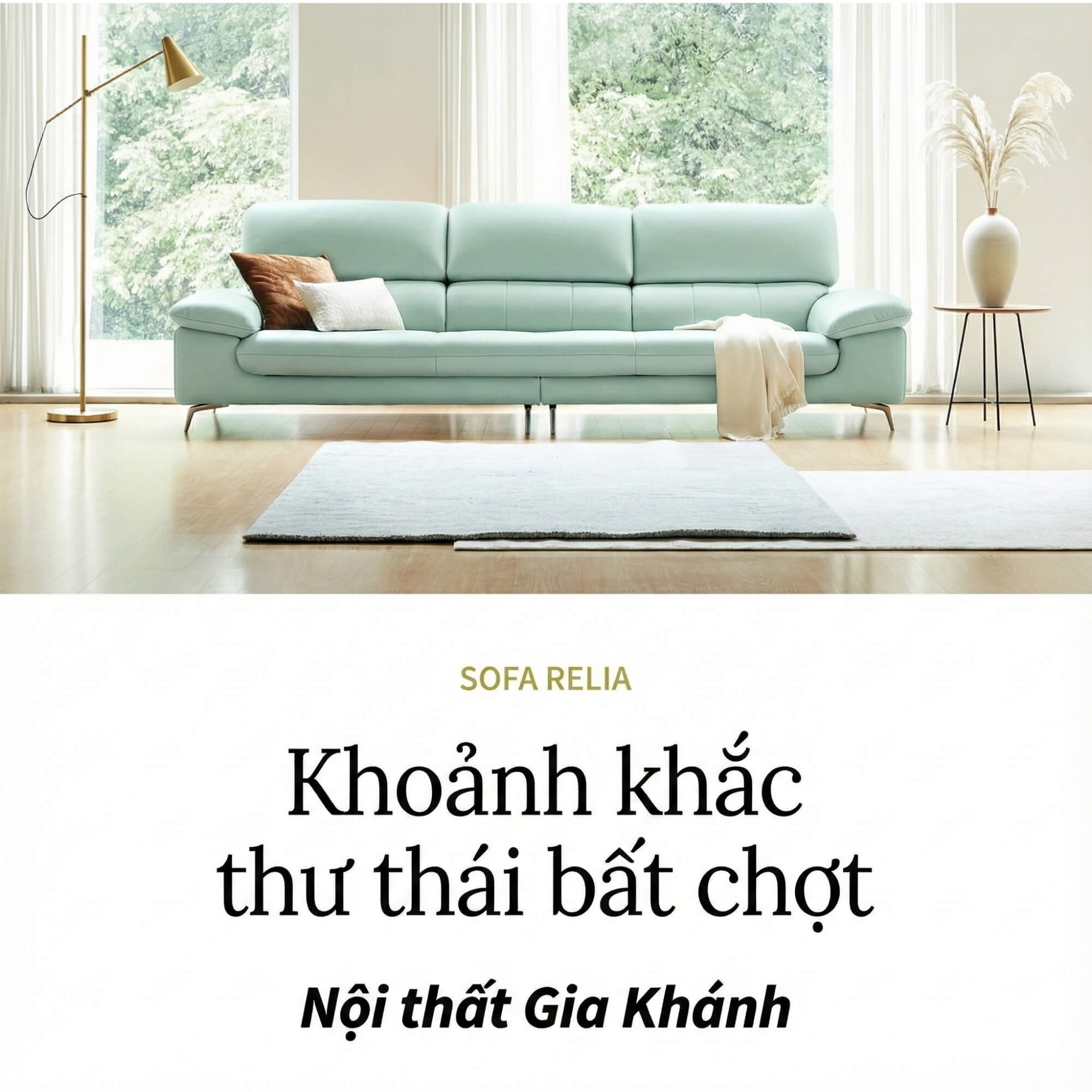 Sofa RELIA – Sofa Da Hiện Đại Dáng Băng Thiết Kế Nghỉ Ngơi Thư Thái 