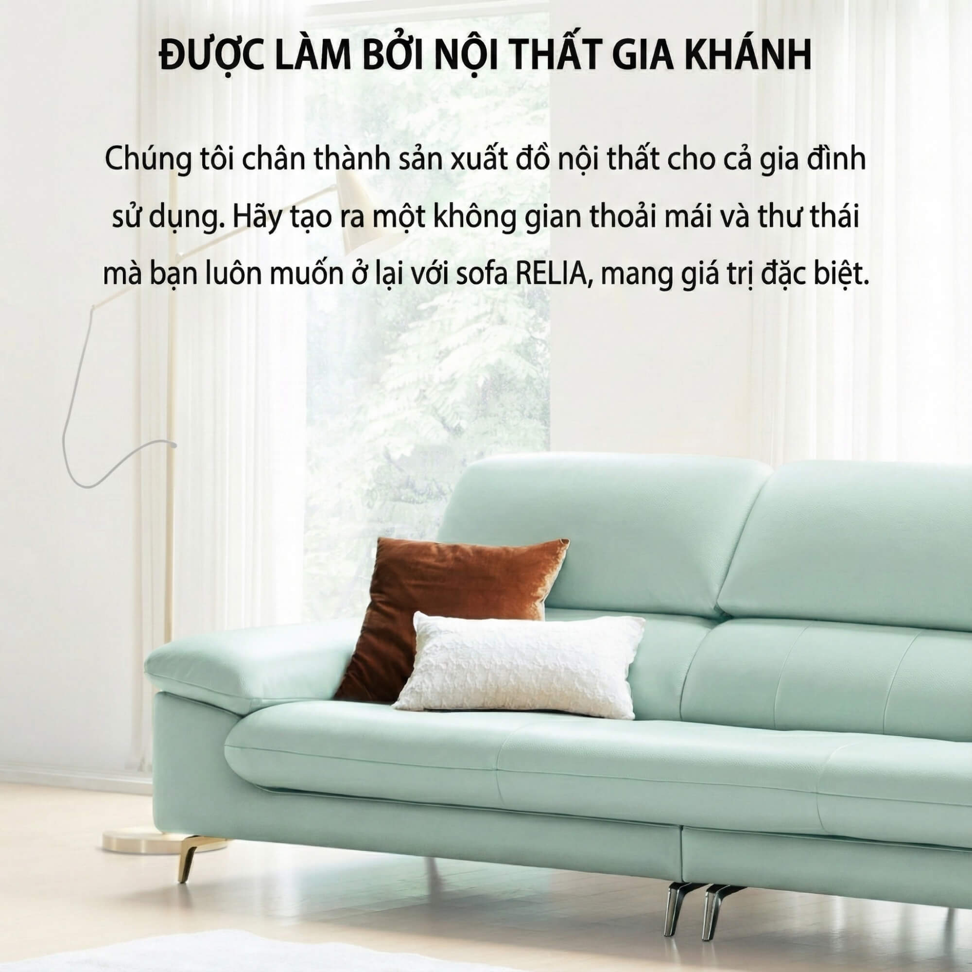 Sofa RELIA – Sofa Da Hiện Đại Dáng Băng Thiết Kế Nghỉ Ngơi Thư Thái 