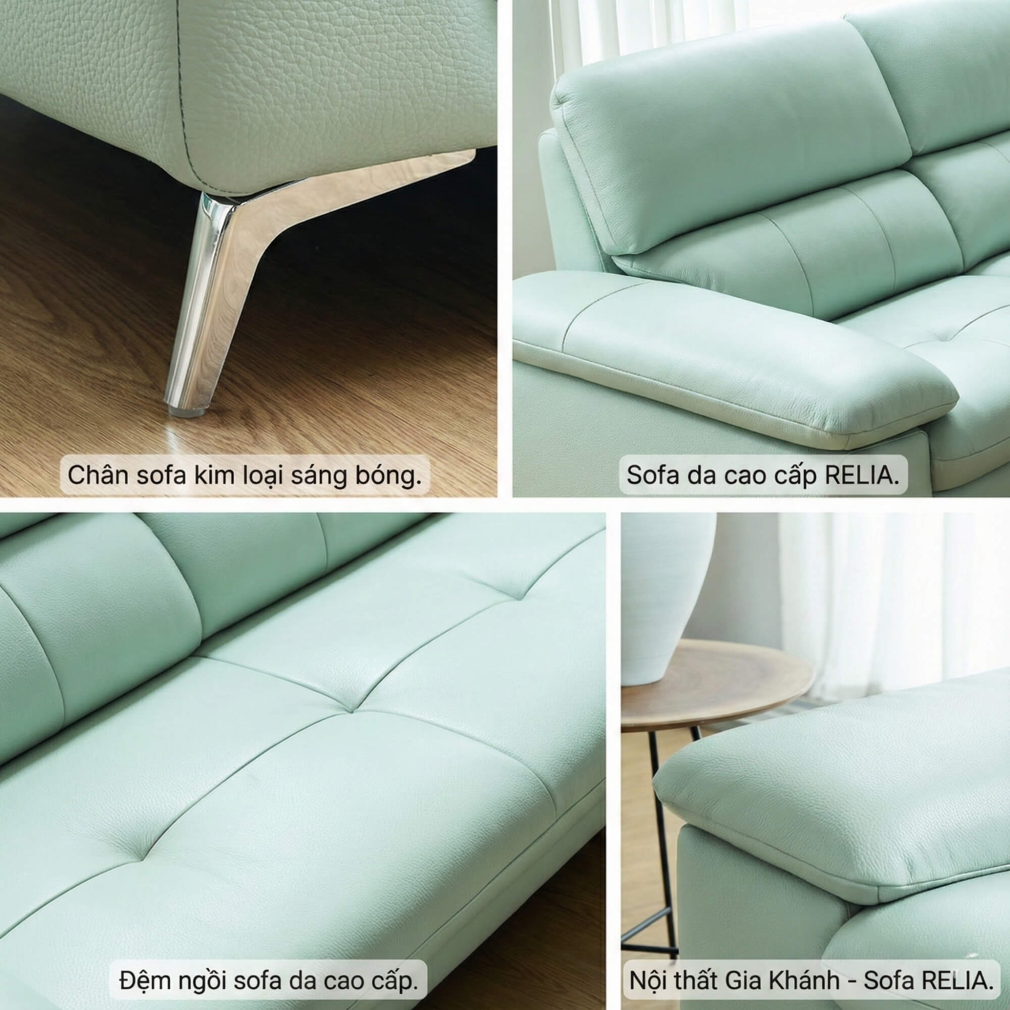 Sofa RELIA – Sofa Da Hiện Đại Dáng Băng Thiết Kế Nghỉ Ngơi Thư Thái 