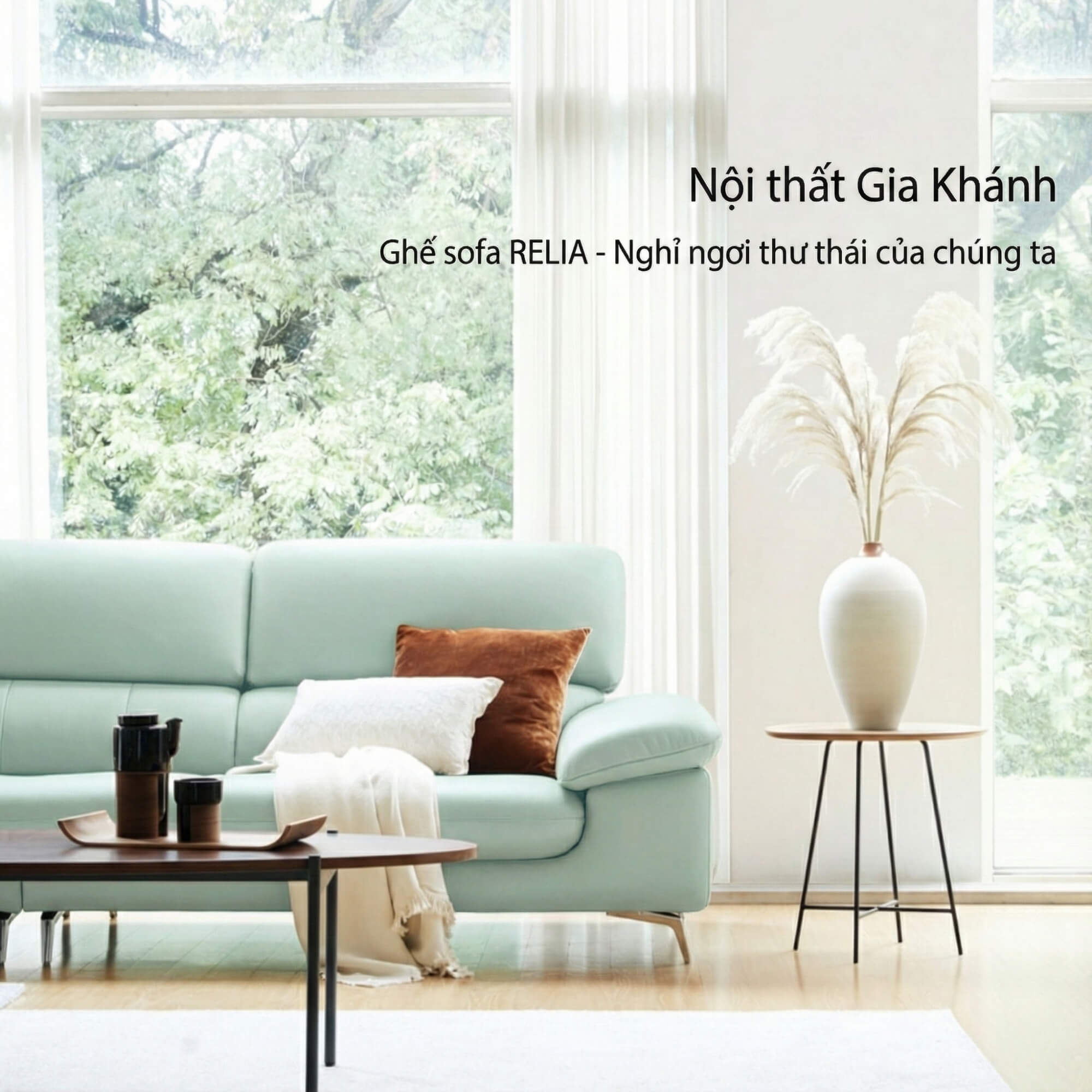 Sofa RELIA – Sofa Da Hiện Đại Dáng Băng Thiết Kế Nghỉ Ngơi Thư Thái 