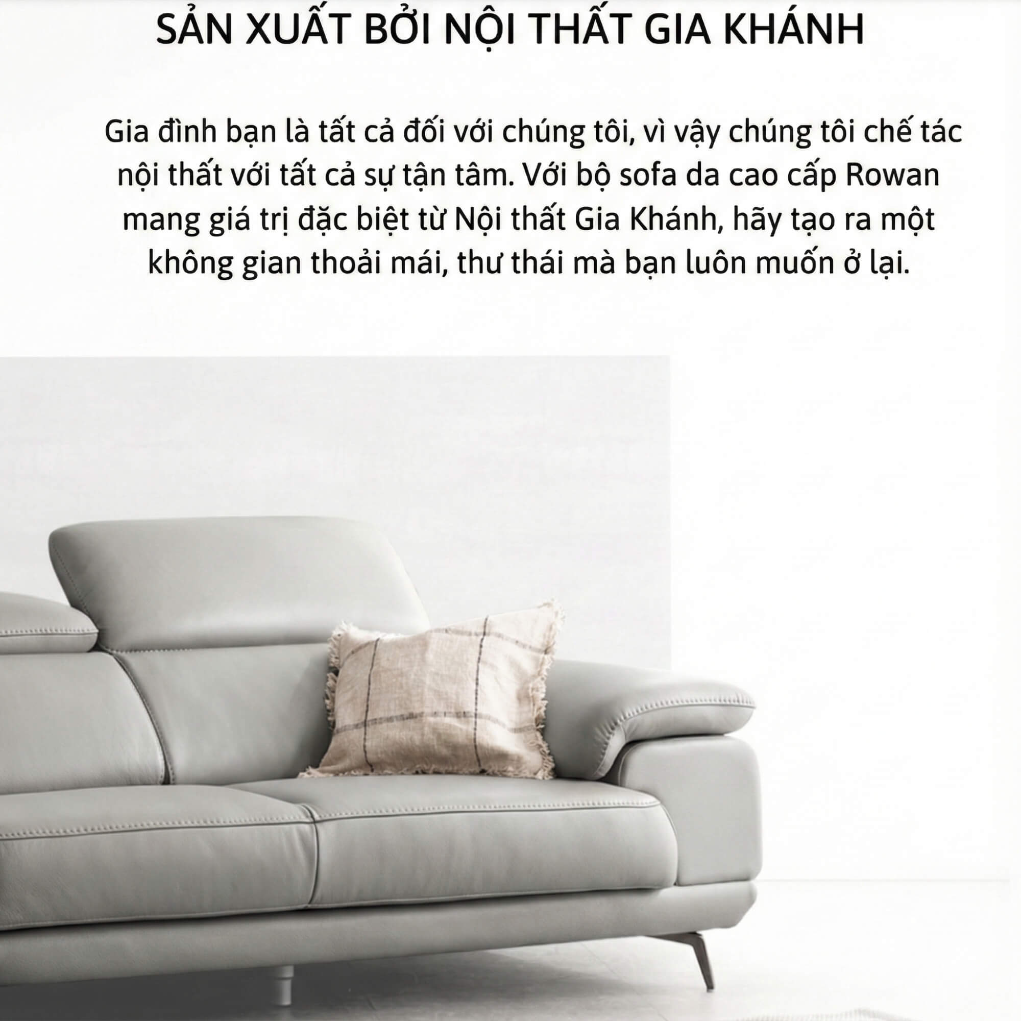 Sofa ROWAN – Sofa Phòng Khách Hiện Đại Bọc Da Với Đầu Thông Minh