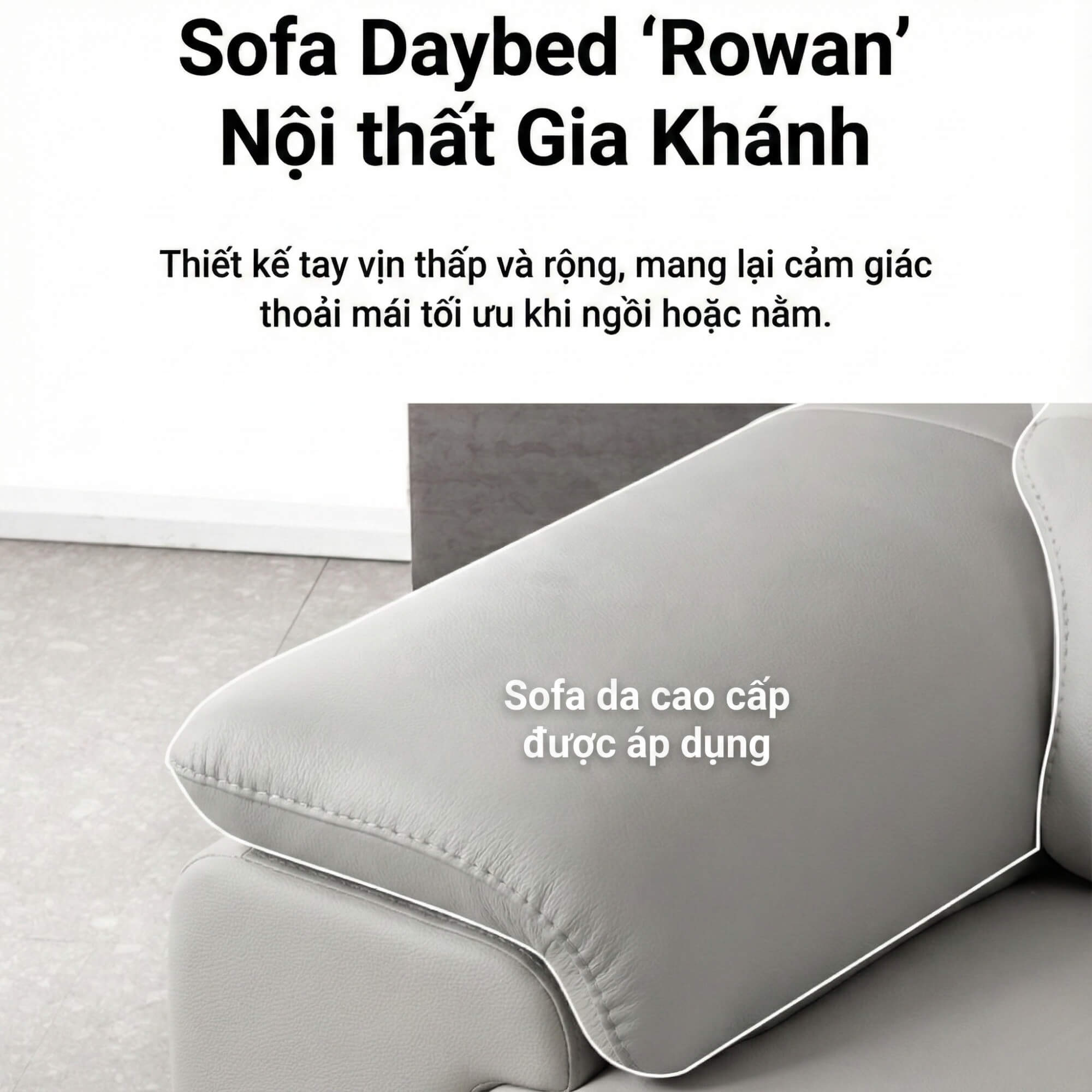 Sofa ROWAN – Sofa Phòng Khách Hiện Đại Bọc Da Với Đầu Thông Minh