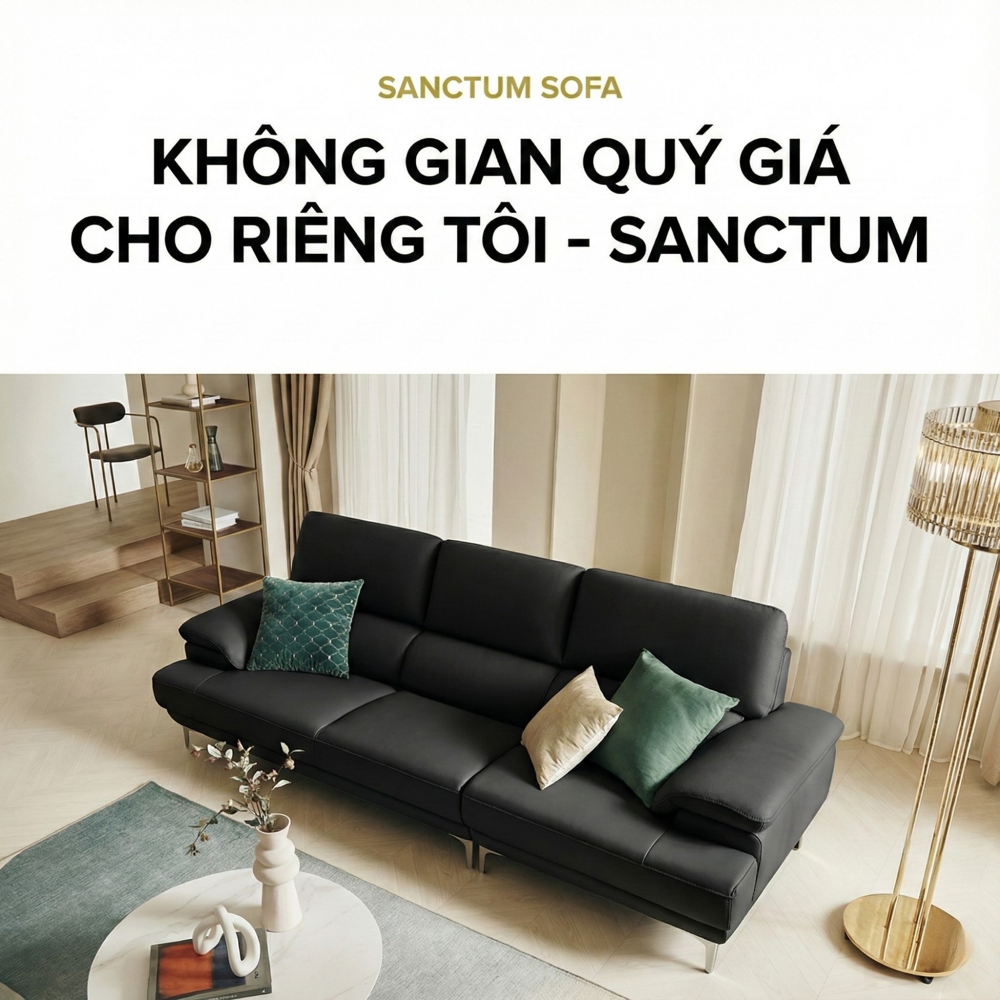 Sofa SANCTUM – Sofa Da Cao Cấp Hiện Đại Tối Ưu Sự Êm Ái