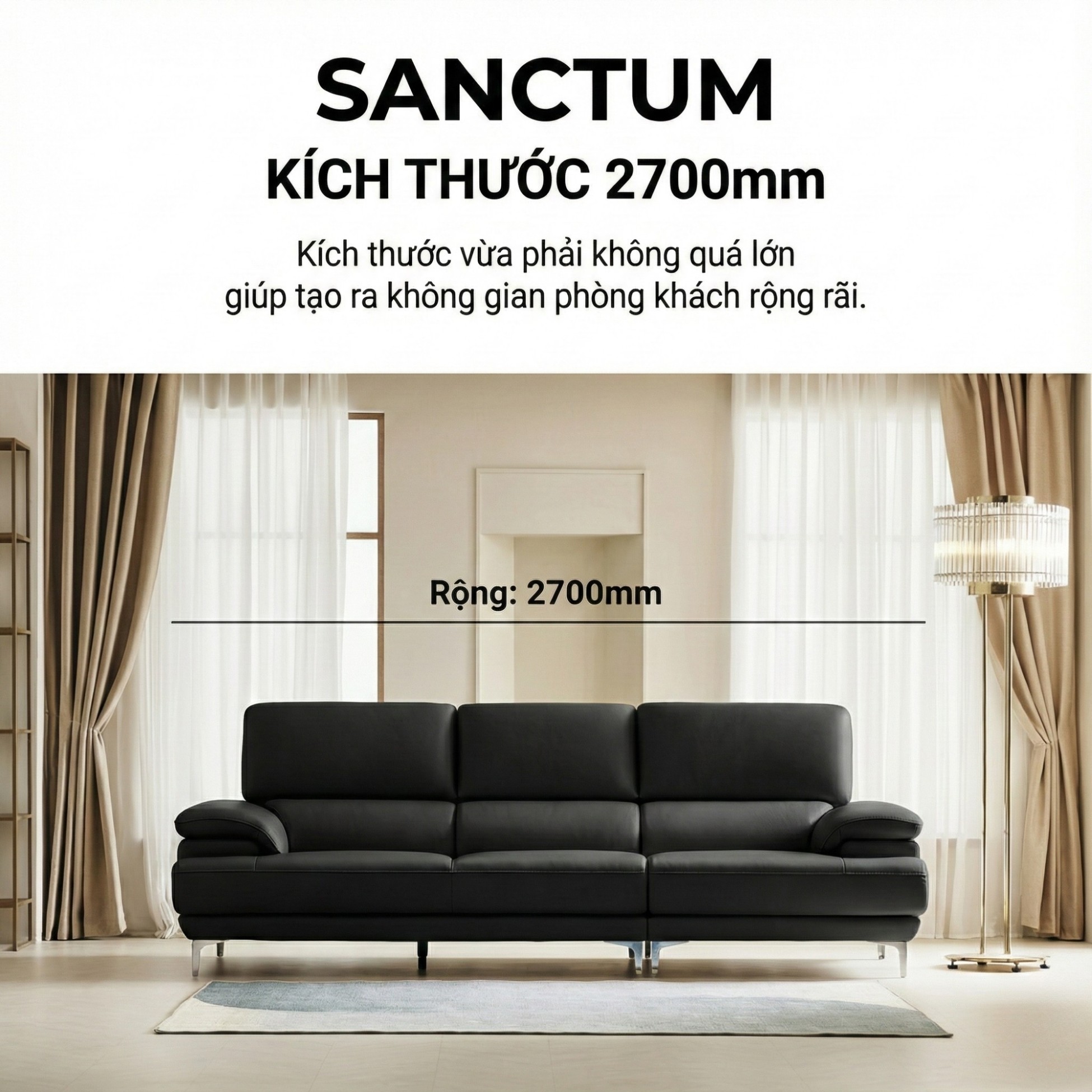 Sofa SANCTUM – Sofa Da Cao Cấp Hiện Đại Tối Ưu Sự Êm Ái