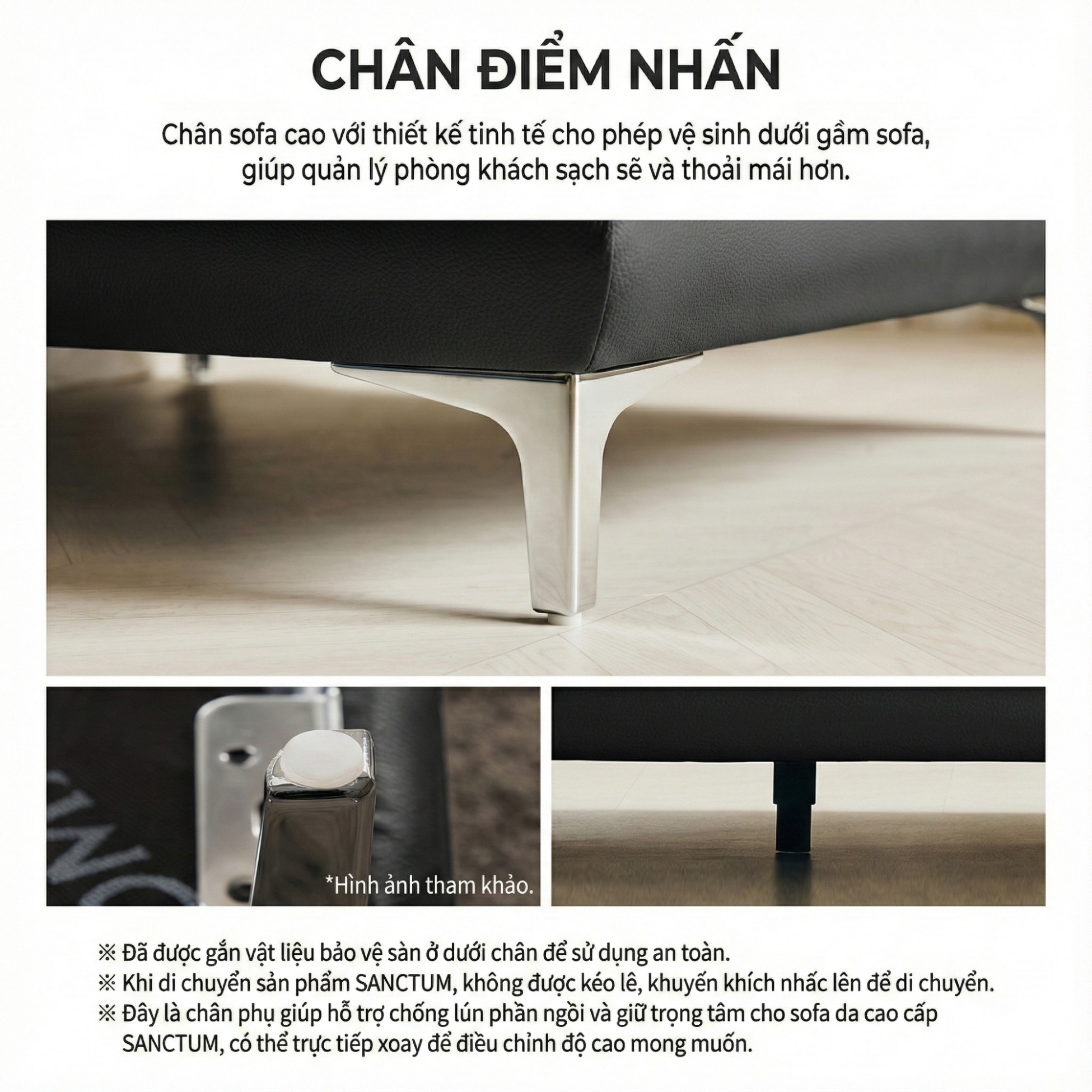 Sofa SANCTUM – Sofa Da Cao Cấp Hiện Đại Tối Ưu Sự Êm Ái