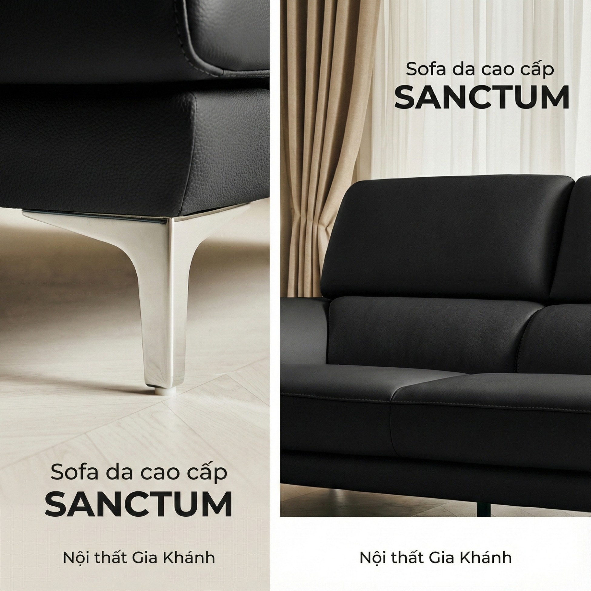 Sofa SANCTUM – Sofa Da Cao Cấp Hiện Đại Tối Ưu Sự Êm Ái