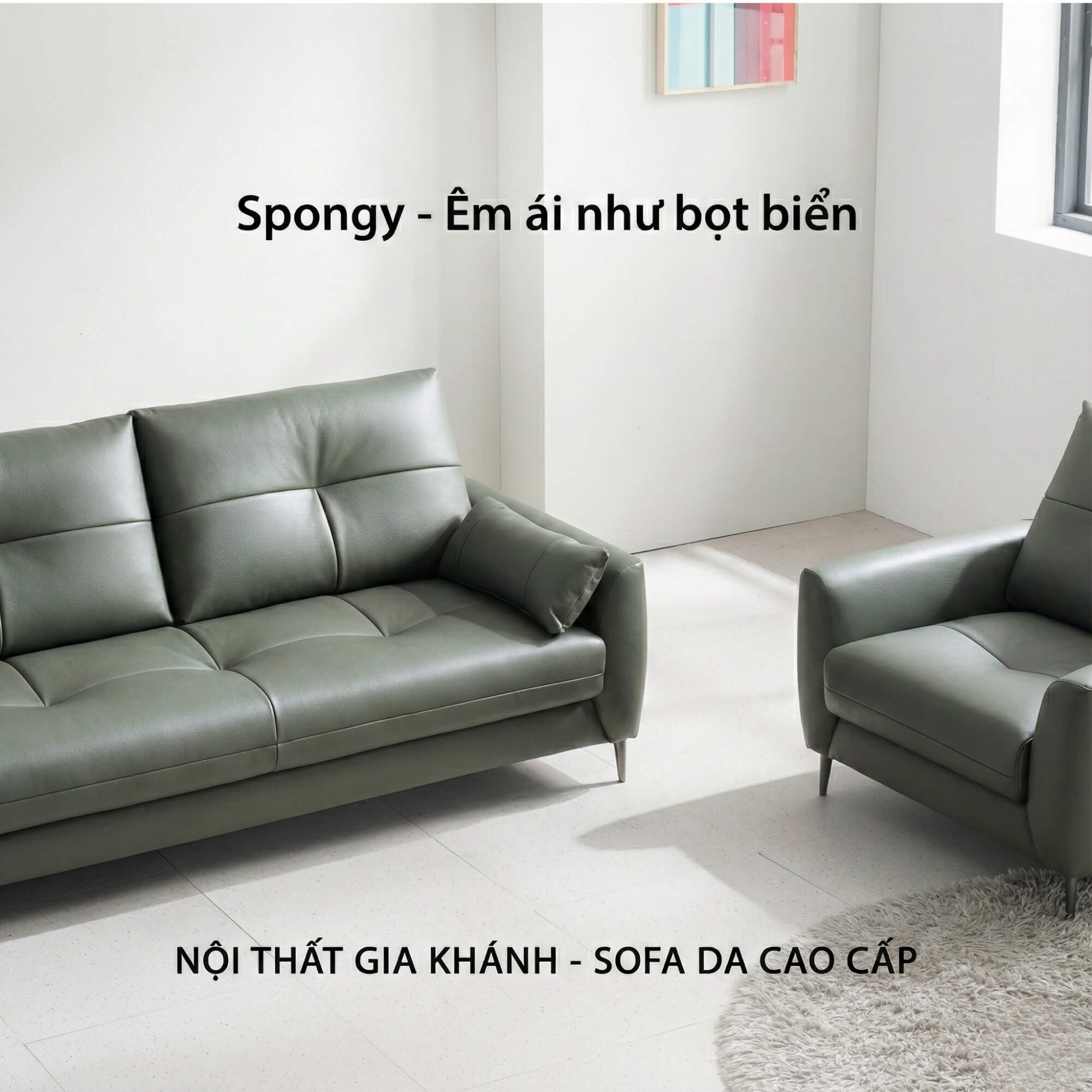 Sofa SPONGY - Sofa Băng 2 Chỗ Nhỏ Gọn Và Êm Ái