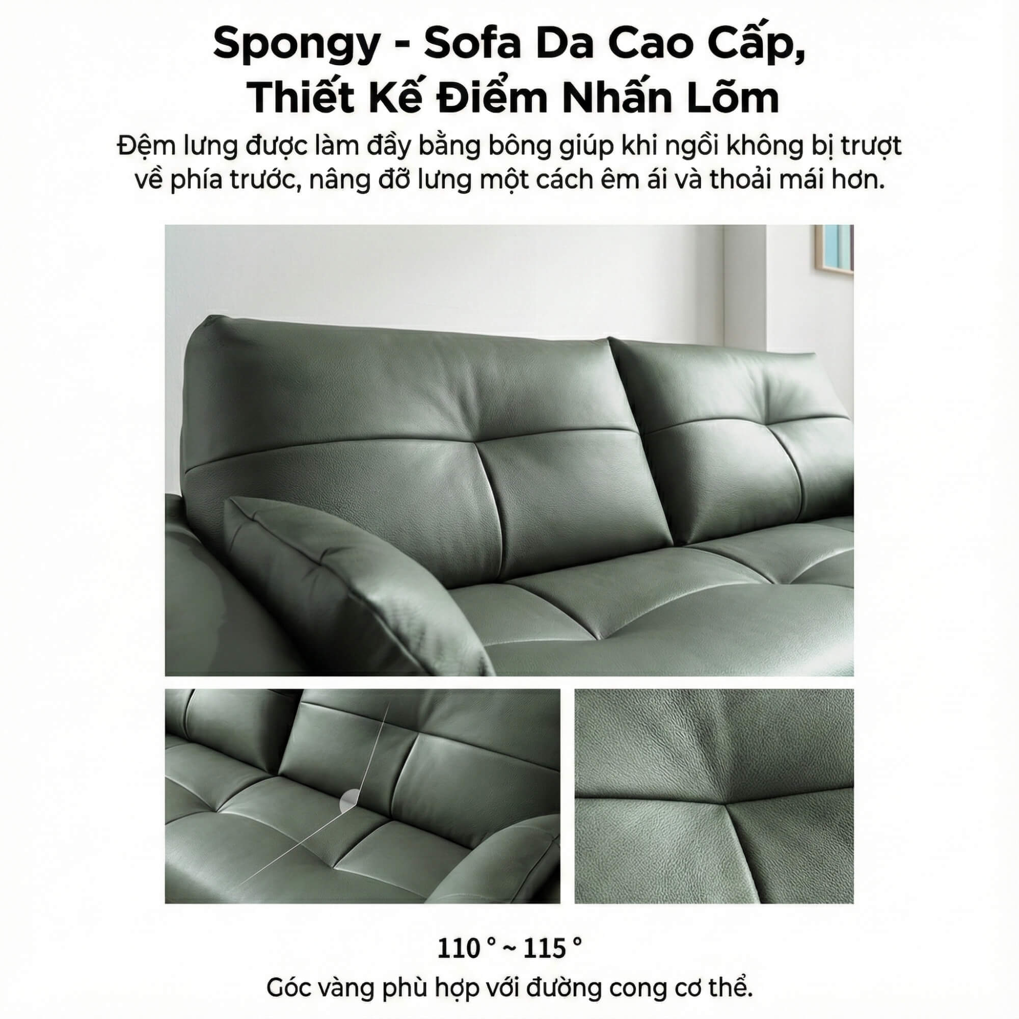 Sofa SPONGY - Sofa Băng 2 Chỗ Nhỏ Gọn Và Êm Ái