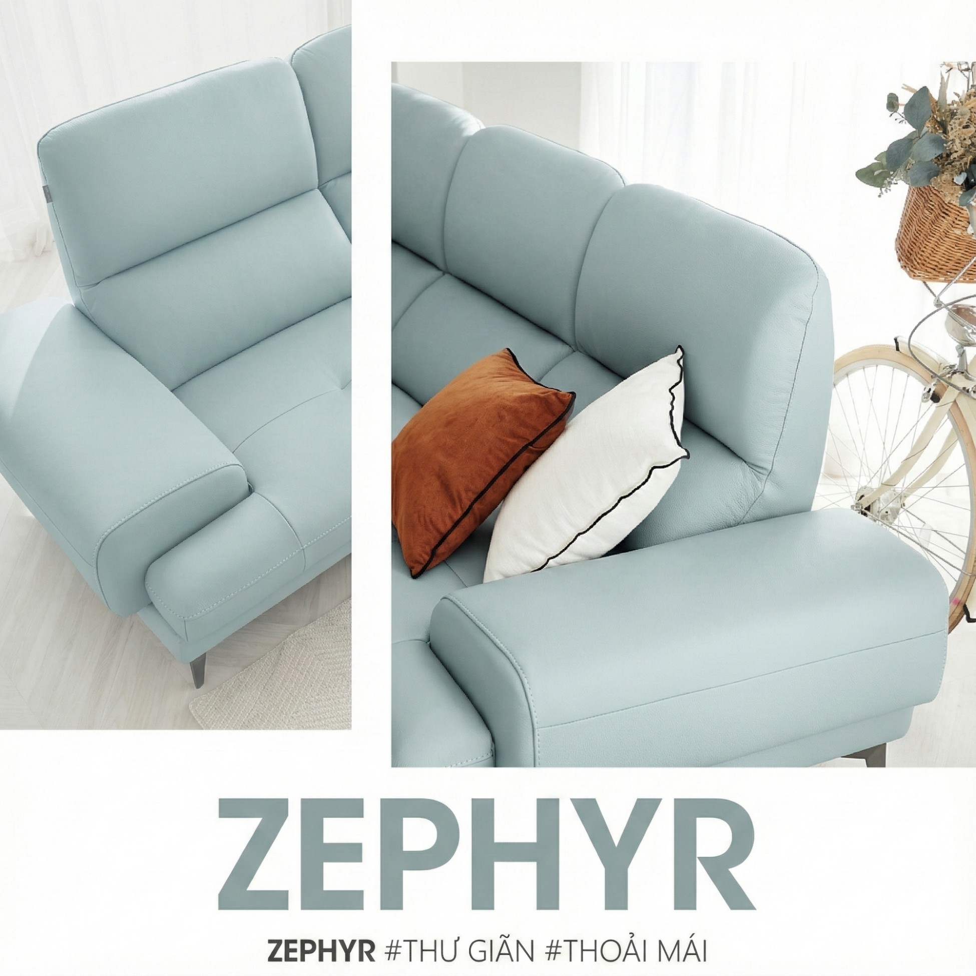 Sofa ZEPHYR – Sofa Da Cao Cấp Hiện Đại Êm Ái Tối Ưu