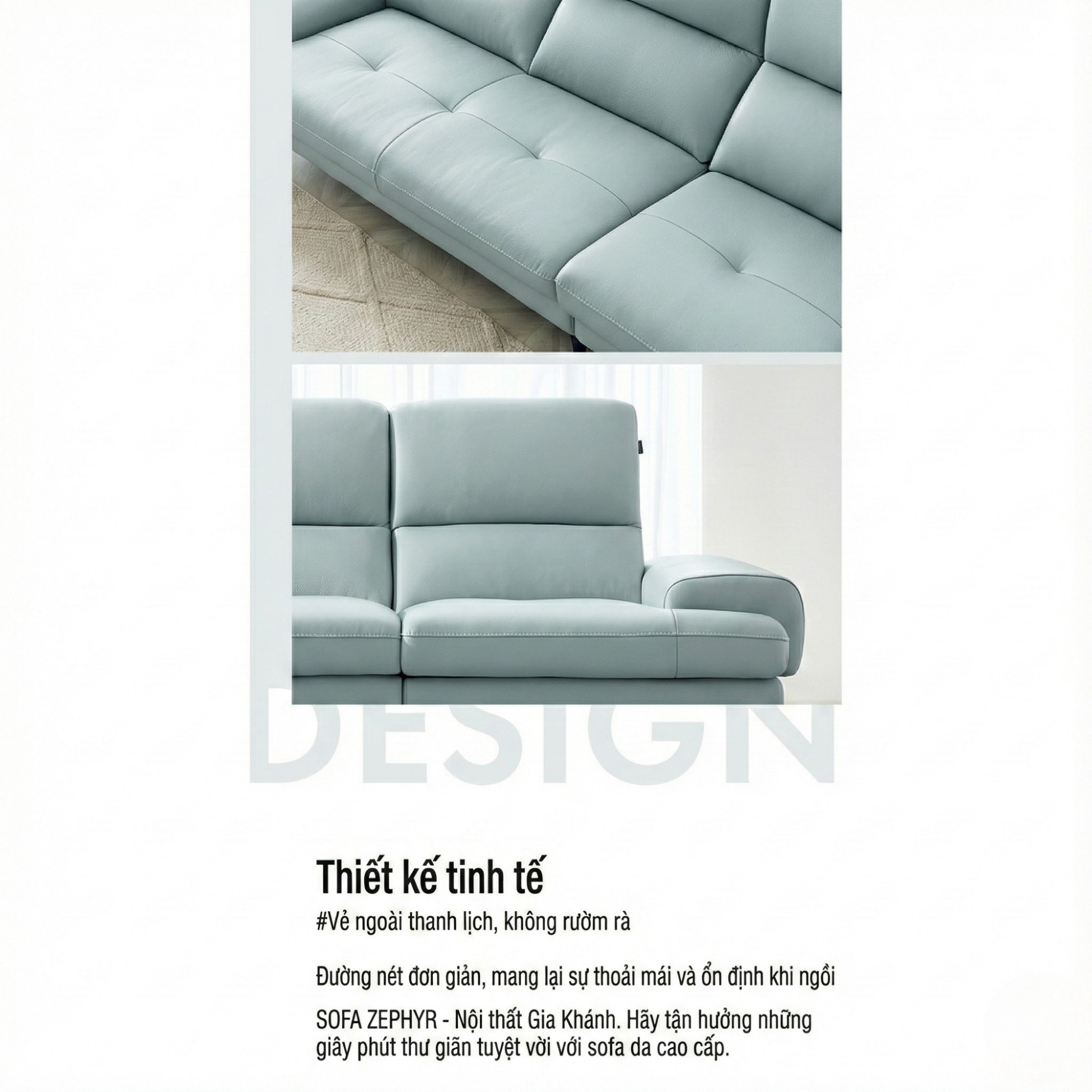 Sofa ZEPHYR – Sofa Da Cao Cấp Hiện Đại Êm Ái Tối Ưu