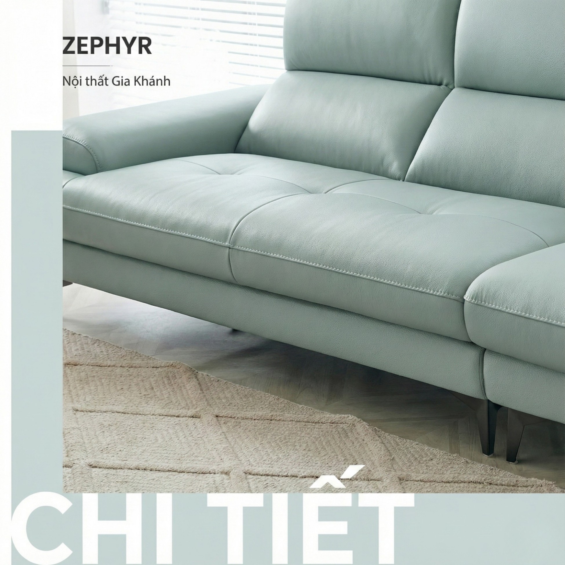 Sofa ZEPHYR – Sofa Da Cao Cấp Hiện Đại Êm Ái Tối Ưu