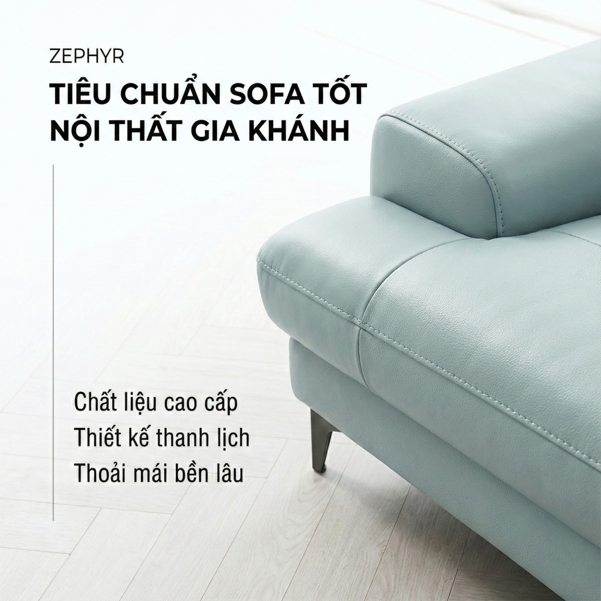 Sofa ZEPHYR – Sofa Da Cao Cấp Hiện Đại Êm Ái Tối Ưu