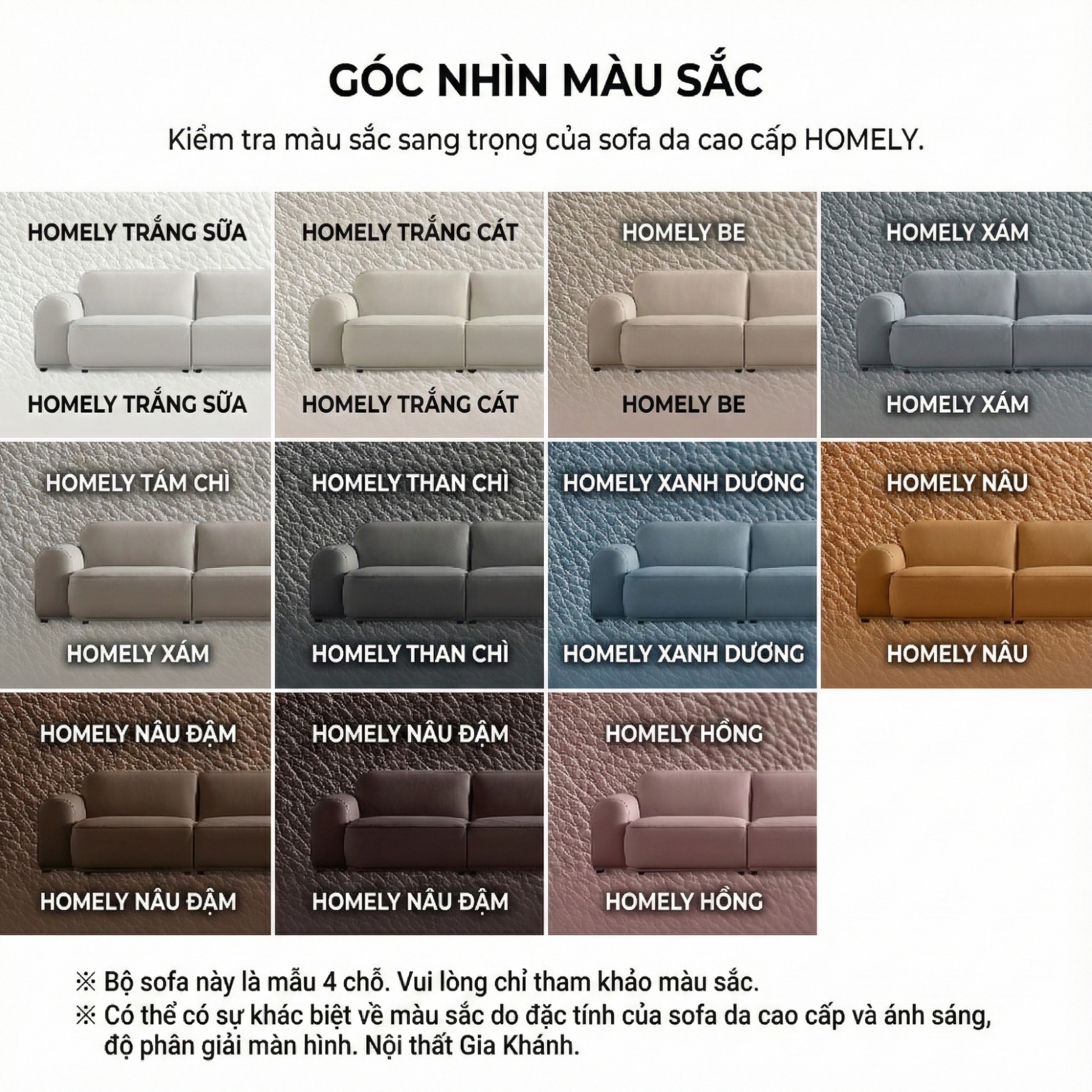 Sofa HOMELY – Sofa Da Hiện Đại Cao Cấp Dáng Mở Thiết Kế Ấm Cúng