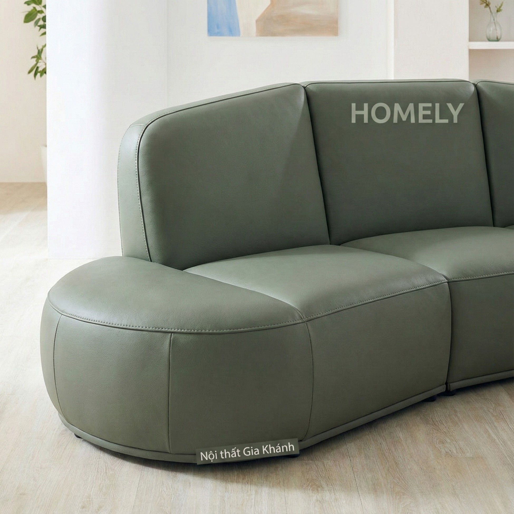Sofa HOMELY – Sofa Da Hiện Đại Cao Cấp Dáng Mở Thiết Kế Ấm Cúng