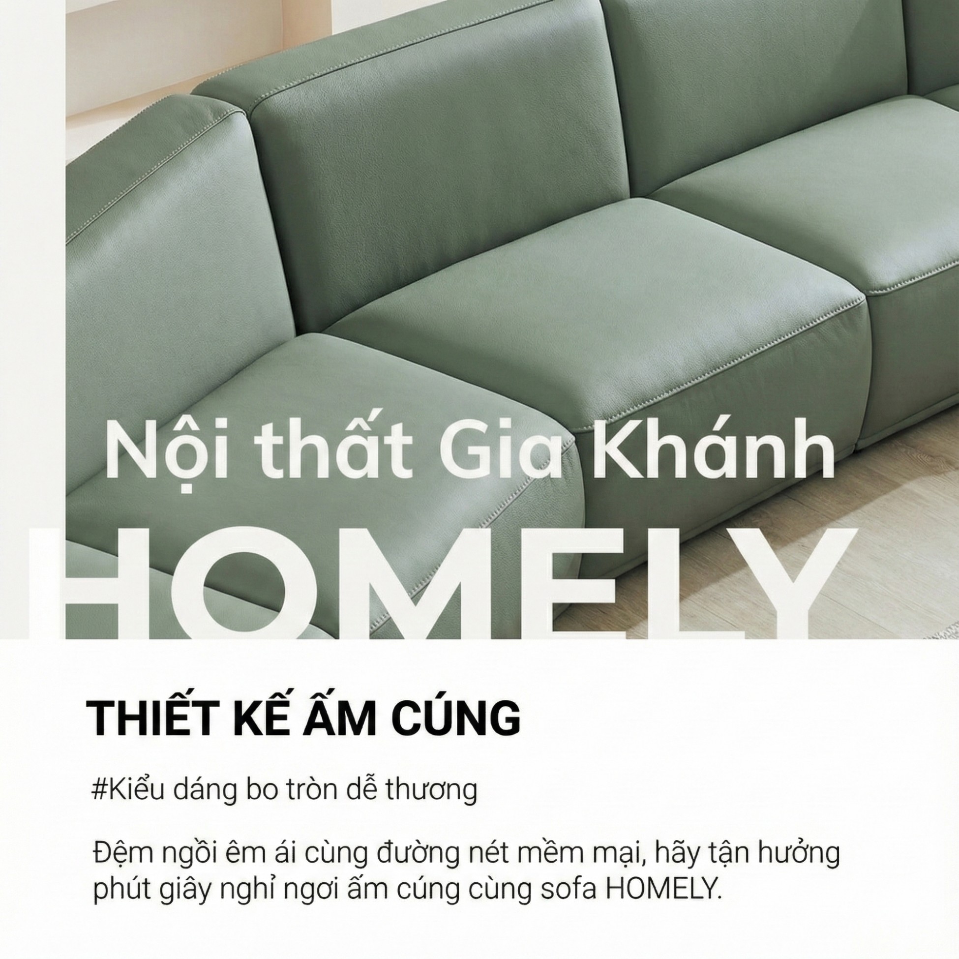 Sofa HOMELY – Sofa Da Hiện Đại Cao Cấp Dáng Mở Thiết Kế Ấm Cúng