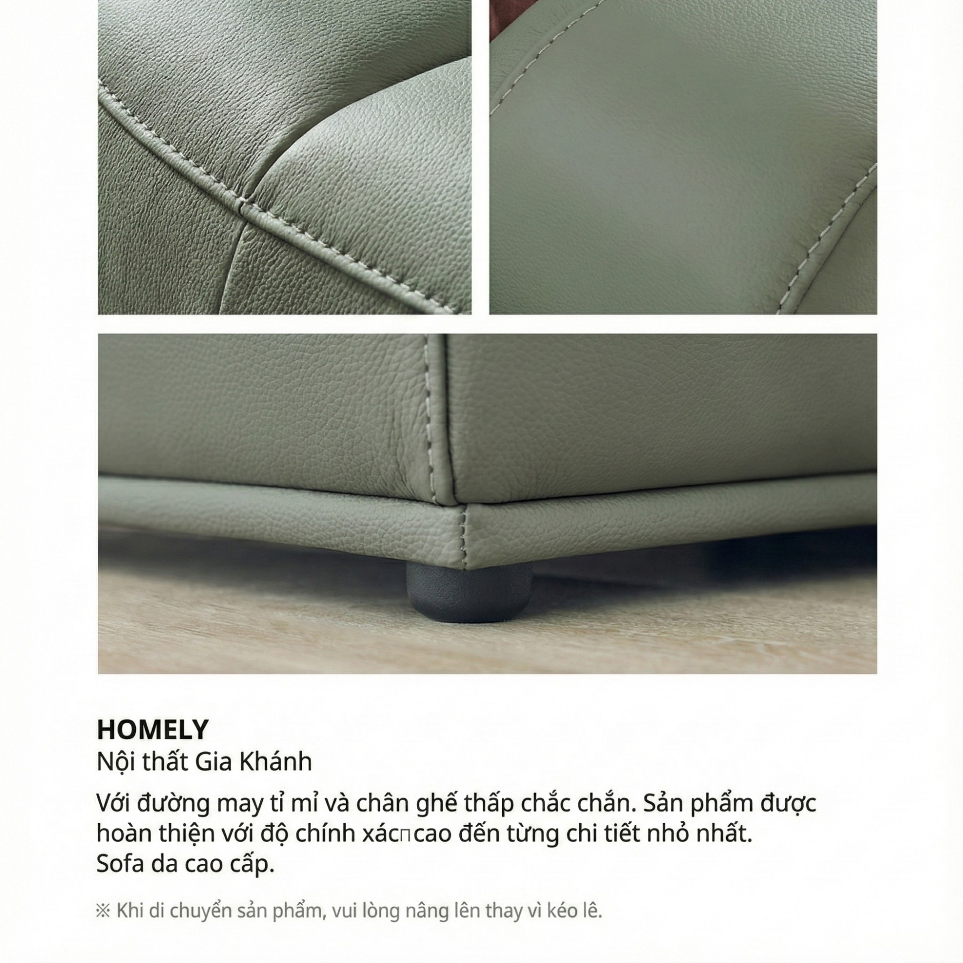 Sofa HOMELY – Sofa Da Hiện Đại Cao Cấp Dáng Mở Thiết Kế Ấm Cúng