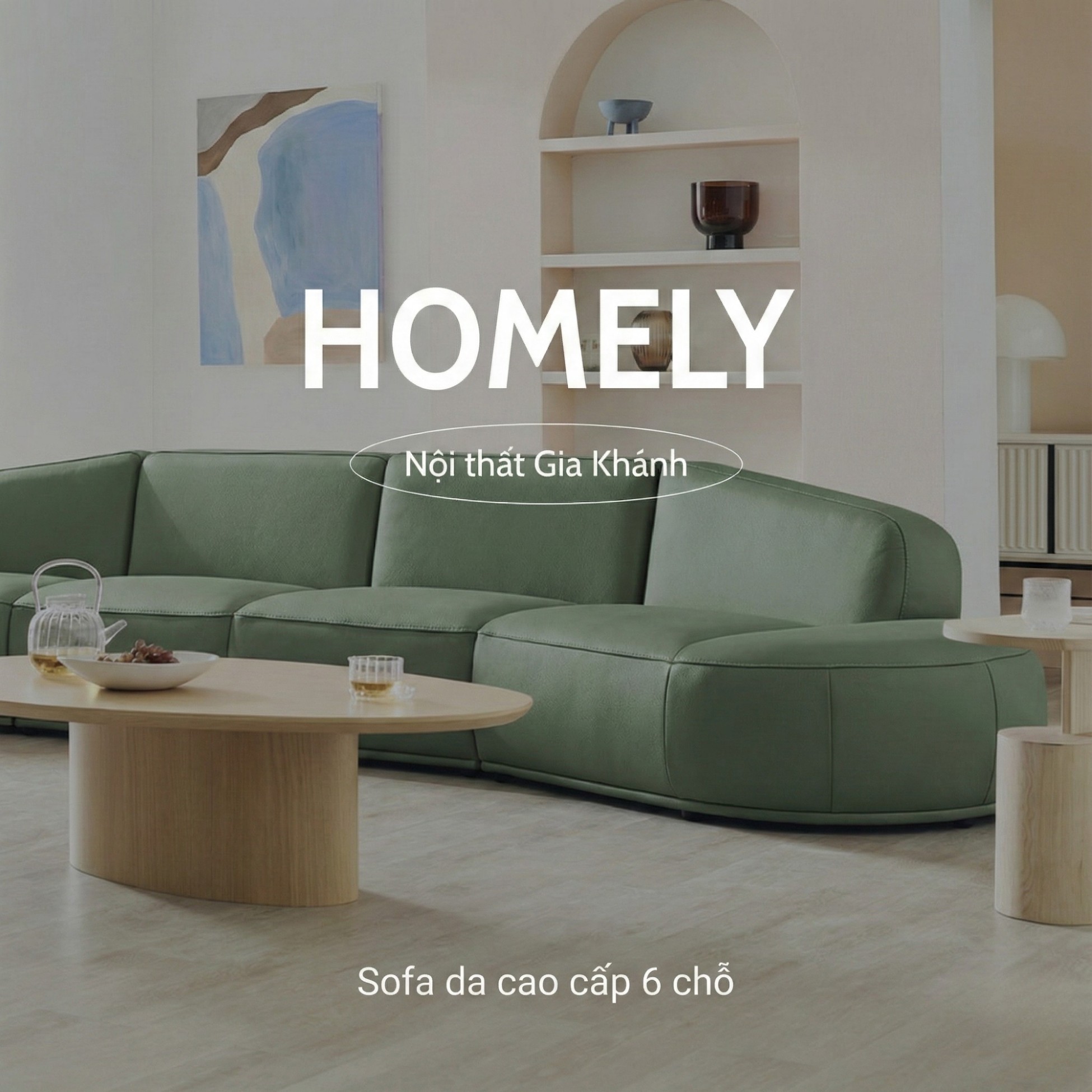 Sofa HOMELY – Sofa Da Hiện Đại Cao Cấp Dáng Mở Thiết Kế Ấm Cúng