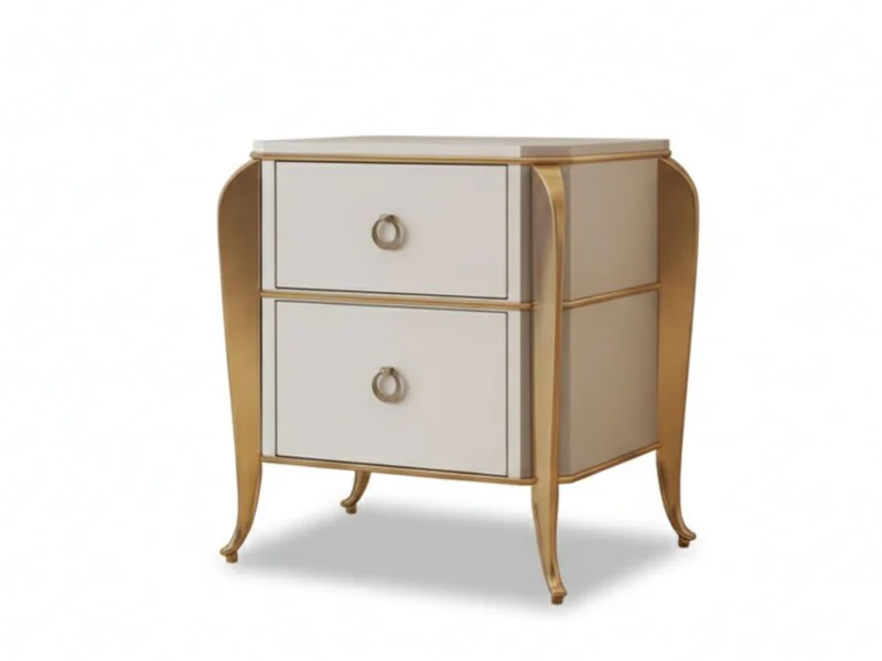 Tủ đầu giường TA619053 được chụp chính diện trên nền trắng tinh khiết, làm nổi bật thiết kế và các chi tiết tinh xảo. Tủ g…