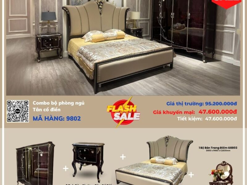 Combo Bộ Phòng Ngủ Tân Cổ Điển GI9802