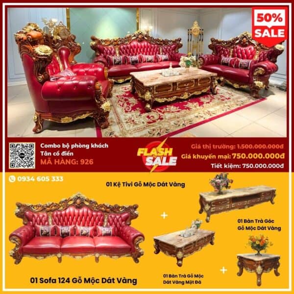 Combo Phòng Khách Tân Cổ Điển