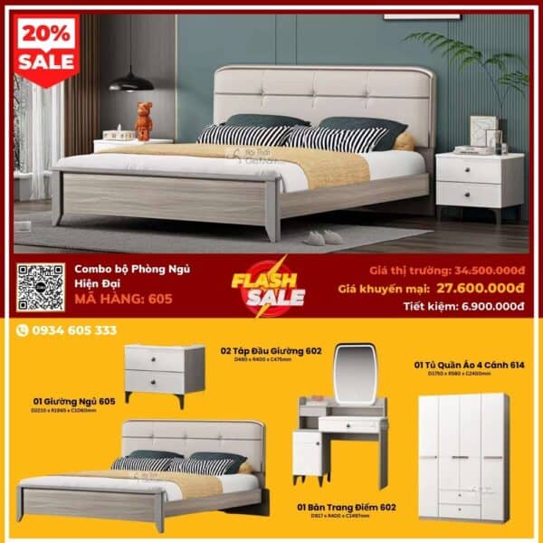 Combo Phòng Ngủ Hiện Đại 605