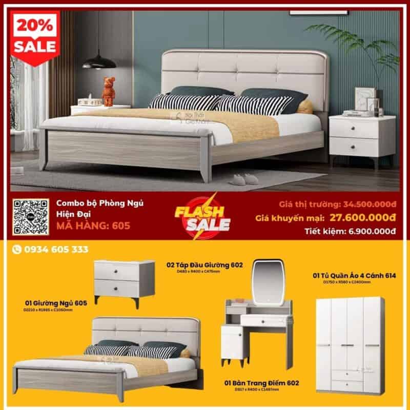 Combo Phòng Ngủ Hiện Đại 605