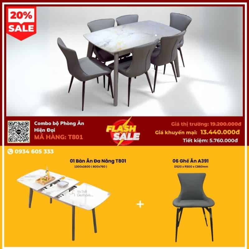 Combo Bàn Ăn Hiện Đại T801