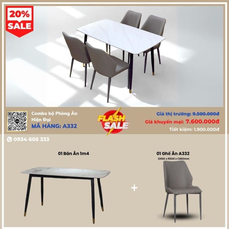 Combo Phòng Ăn Hiện Đại A332