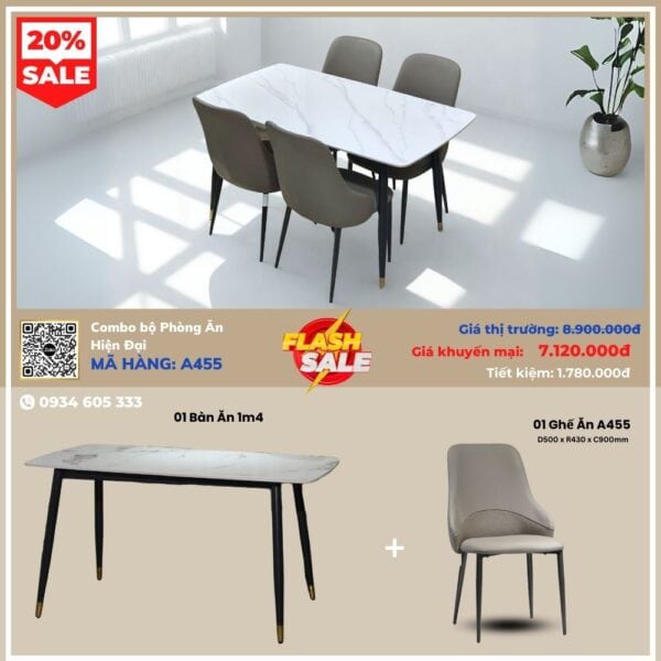 Combo Bộ Phòng Ăn Hiện Đại A455