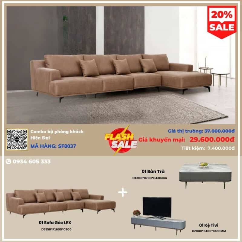 Combo Bộ Phòng Khách Hiện Đại 8037