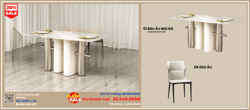 Combo bàn ăn hiện đại C14