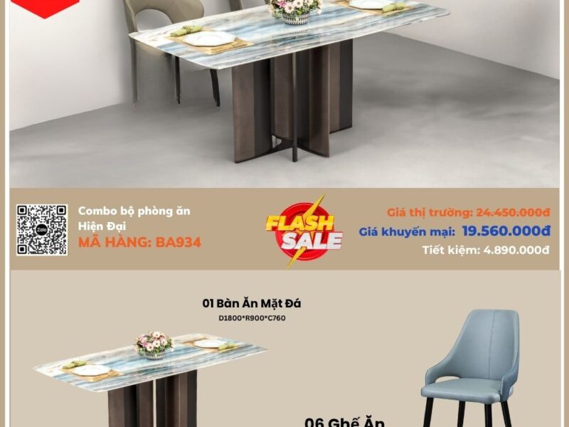 Combo bộ phòng ăn hiện đại BA934
