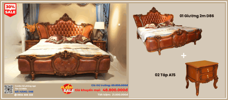 Combo Bộ Phòng Ngủ Tân Cổ Điển D86