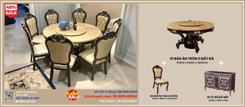 Combo Bộ Phòng Ăn Tân Cổ Điển