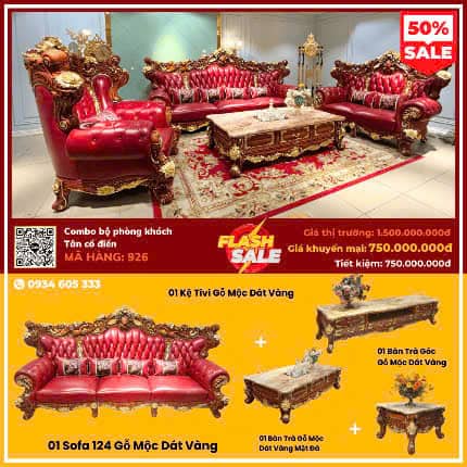 Combo Phòng Khách Tân Cổ Điển
