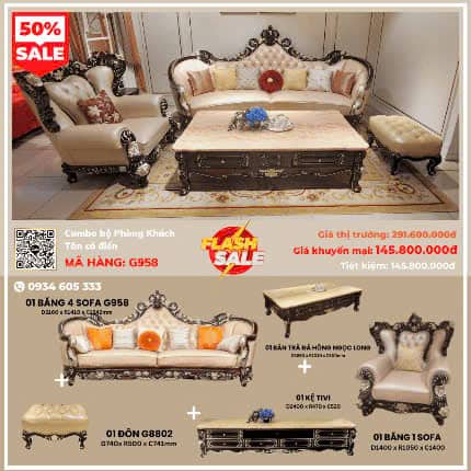 Combo Phòng Khách Tân Cổ Điển