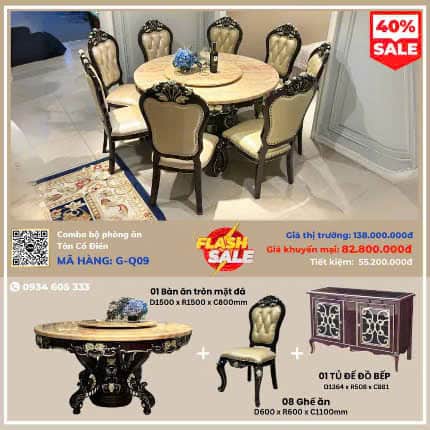 Combo Phòng Ăn Tân Cổ Điển