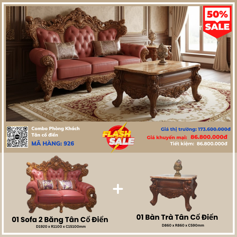 Combo Phòng Khách Tân Cổ Điển GA65