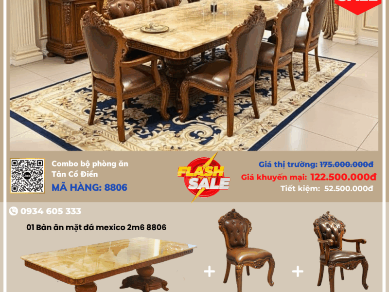Combo Bộ Phòng Ăn Tân Cổ Điển 090