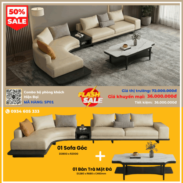 Combo Bộ Phòng Khách Hiện Đại SP01
