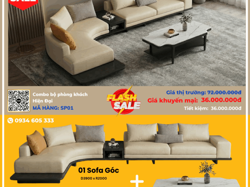 Combo Bộ Phòng Khách Hiện Đại SP01