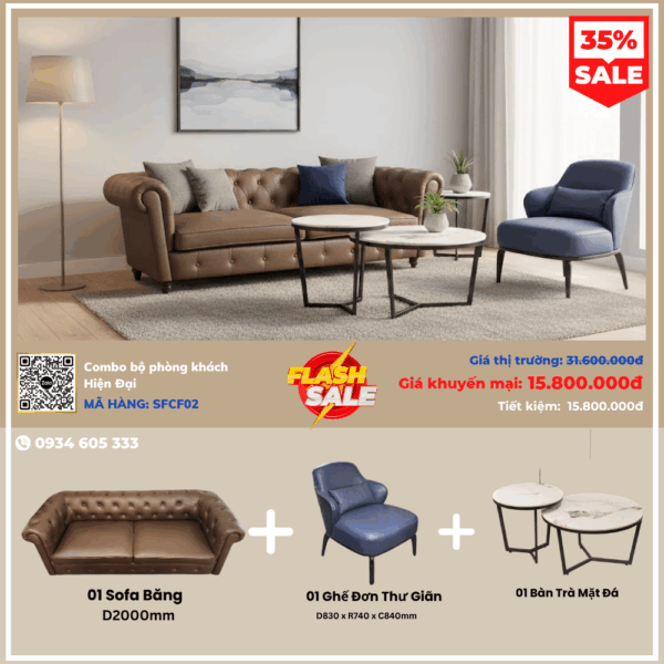 Combo Bộ Phòng Khách Hiện Đại SFCF02