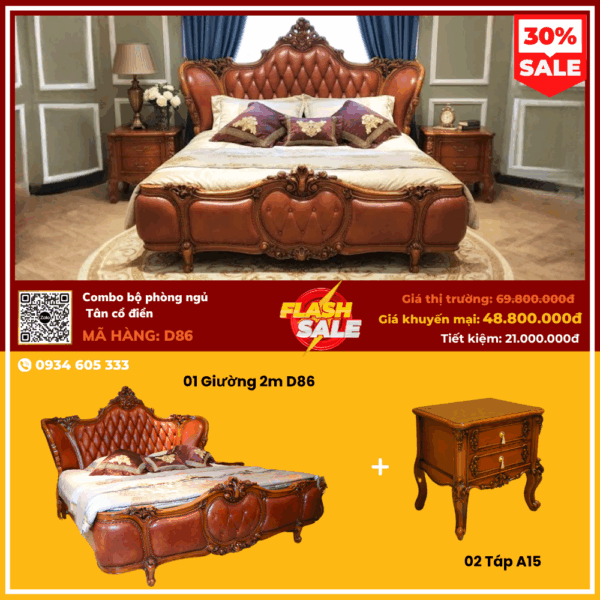 Combo Bộ Phòng Ngủ Tân Cổ Điển D86